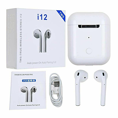 Беспроводные сенсорные Bluetooth наушники AirPods i12-TWS, лучшая реплика AirPods